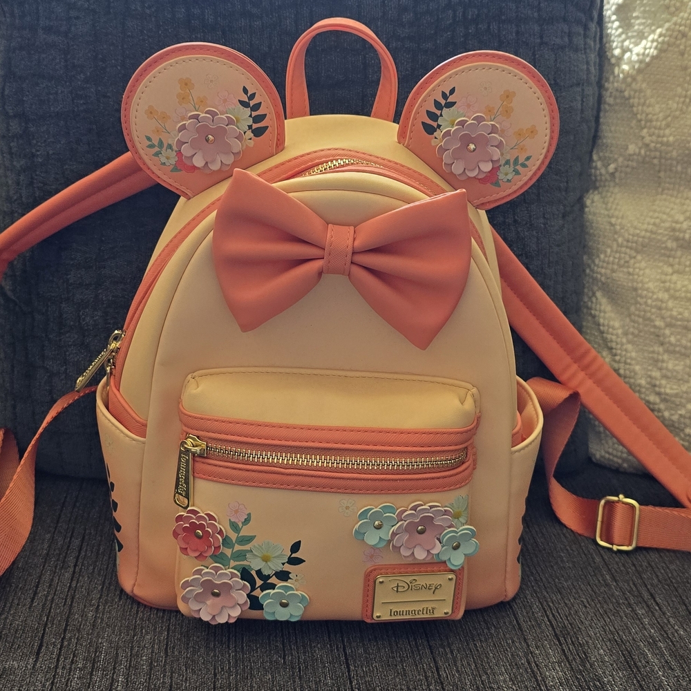Disney Orange and Cream Floral Backpack